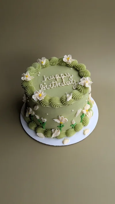 Floral Classic Birthday Cake - 6 Inch 2 Layer
