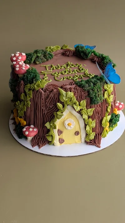Fairy and Forest Themed Cake - 6 Inch 2 Layer