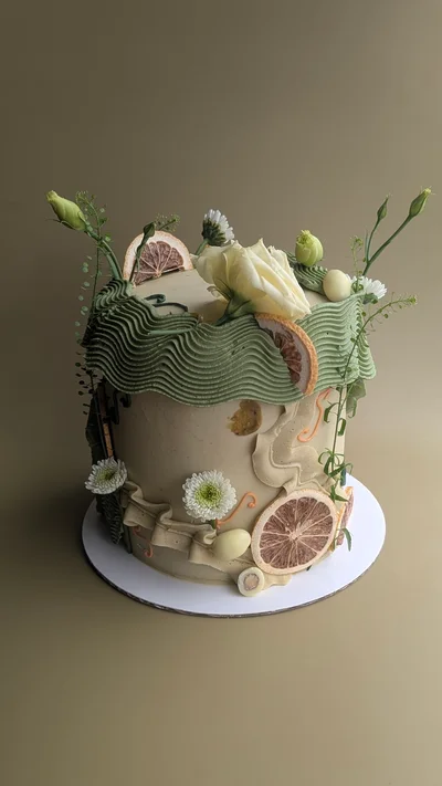 Whimsical Pistachio Cake - 6 Inch 3 Layer