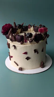 Floral Modern Black Forest - 6 Inch 2 Layer