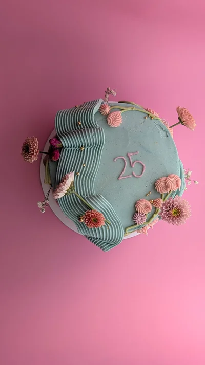 Soft Whimsical Floral Cake - 6 Inch 2 Layer