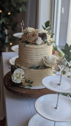 Rustic Ribbon Cake - 2 Tier - 8 Inch and 10 Inch