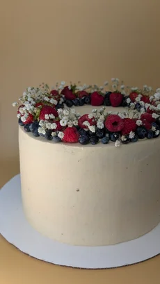 Berries and Flowers Cake - 10 Inch 3 Layer