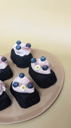 Blueberry Chocolate Individual Cakes